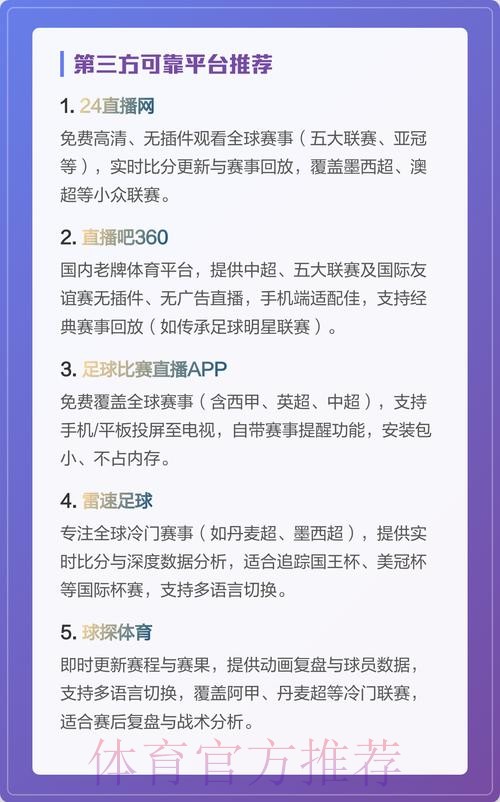 免费世界杯赛事直播观看平台推荐